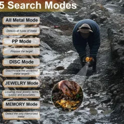 Metal Detector for Adults Professional, Detector De Metales for Gold and Silver with LCD Display, 5 Mode, Waterproof with 10