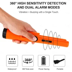 Metal Detector Pinpointer, Fully Submersible Waterproof Handheld Pin Pointer Wand, Search Treasure Pinpointing Finder Probe for Adults, Kids