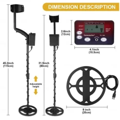 Metal Detector, TC-300 Underground Metal Detector Gold Detectors Treasure Finder Detector Circuit Metales High Sensitivity Waterproof Lightweight(TC-300)