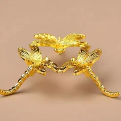 Metal Dragonfly Crystal Ball Stand, Compatible Glass Sphere Holder For Office, Home Decor, Party, Bedroom, Living Room Decoration