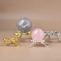 Metal Dragonfly Crystal Ball Stand, Compatible Glass Sphere Holder For Office, Home Decor, Party, Bedroom, Living Room Decoration