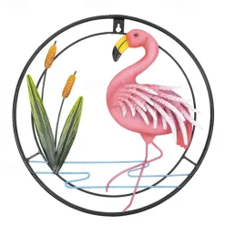 Metal Flamingo Wall Art Porch Front Door Wall Decor Room Outdoor Club Bars Front Door Metal Hanging Wall Art Dcor