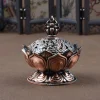 Metal Lotus Incense Burner, Perfect For Dining Room, Bedroom, Bathroom & Home Decor
