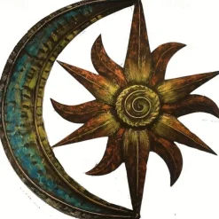 Metal Sun Moon Wall Decor, Flat Sun Wall Decor, Sun And Moon Wall Decor, Sun Wall Art, Garden Decor Room Decor Sun Wall Decor, Outdoor Sun Wall Art, Outdoor Metal Sun Wall Decor, Sun Art 30*30cm(11.8*11.8")
