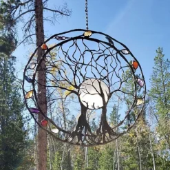 Metal Tree Of Life Ring Wrought Iron Ring Of Life Garden Crafts Wall Decoraiton Patio Yard Crafts Accessory