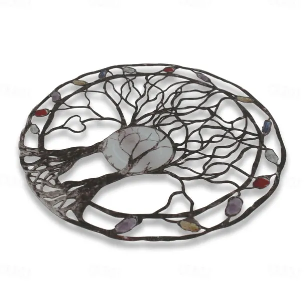 Metal Tree Of Life Ring Wrought Iron Ring Of Life Garden Crafts Wall Decoraiton Patio Yard Crafts Accessory