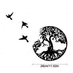 Metal Tree of Life Wall Art Decor, Large Tree of Life and Birds of Peace Wall Plaque Decorative Garden Art Hanging Sculpture