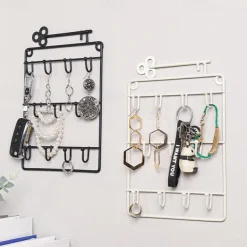 Metal Wall Art Mounted Key Holder Storage Rack Organizer with Hook for Entryway Gate Doorway Jewelry Shelf Hanger Hanging Lock Opener