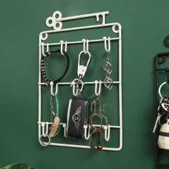 Metal Wall Art Mounted Key Holder Storage Rack Organizer with Hook for Entryway Gate Doorway Jewelry Shelf Hanger Hanging Lock Opener