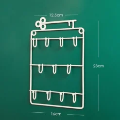 Metal Wall Art Mounted Key Holder Storage Rack Organizer with Hook for Entryway Gate Doorway Jewelry Shelf Hanger Hanging Lock Opener