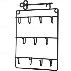 Metal Wall Art Mounted Key Holder Storage Rack Organizer with Hook for Entryway Gate Doorway Jewelry Shelf Hanger Hanging Lock Opener