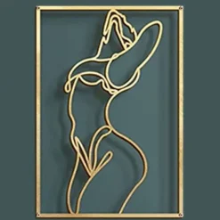 Metal Wall Decor Minimalist Abstract lady Wall Art Simple Line Drawing Wall Sculptures Modern Female Body Home Hanging Metal Wall Decor
