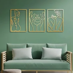 Metal Wall Decor Minimalist Abstract lady Wall Art Simple Line Drawing Wall Sculptures Modern Female Body Home Hanging Metal Wall Decor