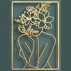 Metal Wall Decor Minimalist Abstract lady Wall Art Simple Line Drawing Wall Sculptures Modern Female Body Home Hanging Metal Wall Decor