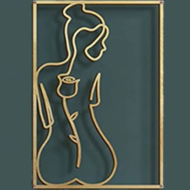 Metal Wall Decor Minimalist Abstract lady Wall Art Simple Line Drawing Wall Sculptures Modern Female Body Home Hanging Metal Wall Decor
