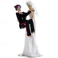 Mexican Day of the Dead Large Electric Decorative Item Halloween Amusement Park Haunted House Motion-Activated Skeleton Bride Decorative Prop