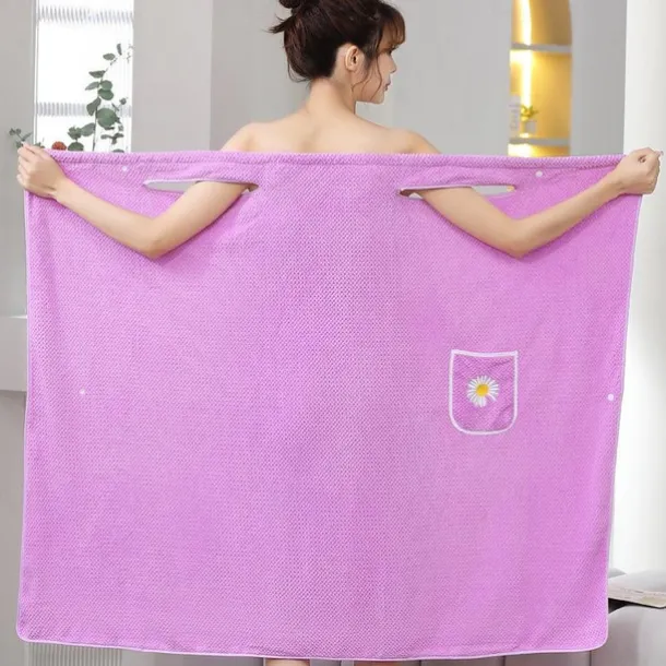 Microfiber Wearable Bath Towel Dress Super Absorbent Home Wear Bath Skirt Bath Towel Ladies Water-Absorbent Soft Thick Wrapped Bathrobe Quick-Dry Back To School College Student