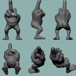 Middle Finger Figure With Legs, 3/7 Inches Tall The Finger with Legs, Creative Middle Finger Resin Sculpture Decoration for Home Office Desktop, Funny Gag Gift, Desk Accessory