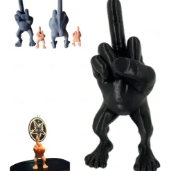 Middle Finger Figure With Legs, 3/7 Inches Tall The Finger with Legs, Creative Middle Finger Resin Sculpture Decoration for Home Office Desktop, Funny Gag Gift, Desk Accessory