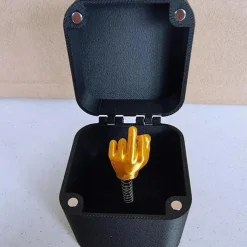 Middle Finger in Box for Adults Prank Gifts, 3D Printed Middle Finger in a Surprise Prank Pop up Gift Box, Annoying Gift Box with a Middle Finger Black Ring Box