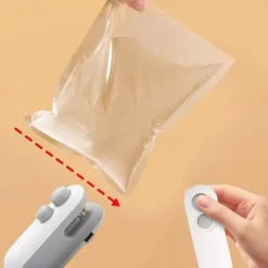 Mini Bag Sealer, Handheld Heat Sealer for Plastic Bags, Portable Snack Sealing Machine for Home Kitchen, Easy Hand Press Seal & Reseal, Food Storage Saver