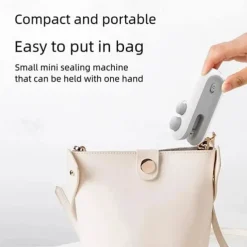 Mini Bag Sealer, Handheld Heat Sealer for Plastic Bags, Portable Snack Sealing Machine for Home Kitchen, Easy Hand Press Seal & Reseal, Food Storage Saver