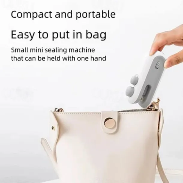 Mini Bag Sealer, Handheld Heat Sealer for Plastic Bags, Portable Snack Sealing Machine for Home Kitchen, Easy Hand Press Seal & Reseal, Food Storage Saver