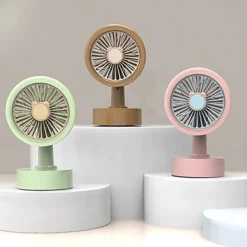 Mini Desktop Fan - Portable, Convenient Three-Speed Cooling Fan, Powerful Rechargeable Fan for Students, Home, Office, and Outdoor Use