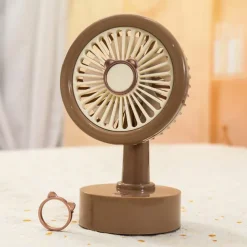 Mini Desktop Fan - Portable, Convenient Three-Speed Cooling Fan, Powerful Rechargeable Fan for Students, Home, Office, and Outdoor Use