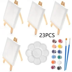 mini easel drawing board set 23 sets of children's beginners acrylic oil paint desktop wooden tripod
