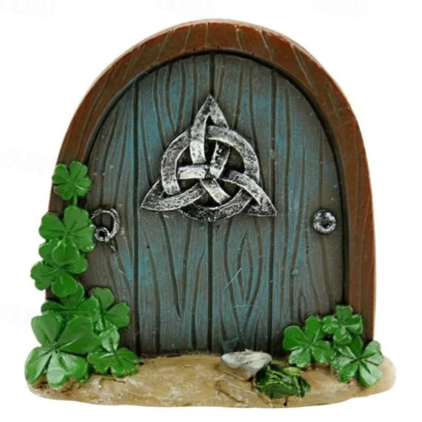 Mini Fairy Door Hand Made Cute Pink Mouse Hole Miniature Art Decor Sculpture