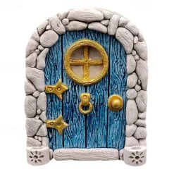 Mini Fairy Door Hand Made Cute Pink Mouse Hole Miniature Art Decor Sculpture