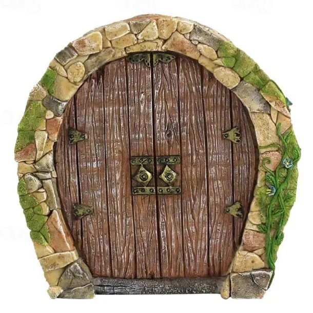 Mini Fairy Door Hand Made Cute Pink Mouse Hole Miniature Art Decor Sculpture