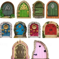 Mini Fairy Door Hand Made Cute Pink Mouse Hole Miniature Art Decor Sculpture