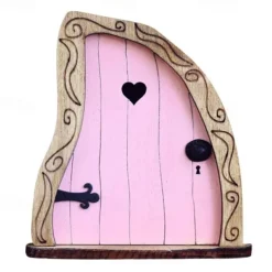 Mini Fairy Door Hand Made Cute Pink Mouse Hole Miniature Art Decor Sculpture