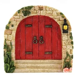 Mini Fairy Door Hand Made Cute Pink Mouse Hole Miniature Art Decor Sculpture