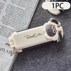 Mini Folding Hair Brush with Mirror - Portable Anti-Static Massage Comb for Travel, Head Massage, and Female Hair Care