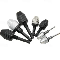 Mini Keyless Drill Chuck 0.3-8mm Self-Tighten Electric Drill Bits Collet Fixture Tools 1/4 Inch Hex Shank Quick Change Converter