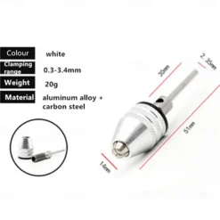 Mini Keyless Drill Chuck 0.3-8mm Self-Tighten Electric Drill Bits Collet Fixture Tools 1/4 Inch Hex Shank Quick Change Converter