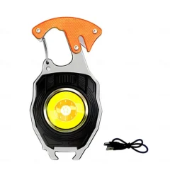 Mini LED Keychain Flashlight, JESWO Rechargeable COB LED Keychain Flashlight, Multi-Function, 550 Lumen Portable Camping Flashlights, 3 Light Modes, for Outdoor Lighting, Backup of Household