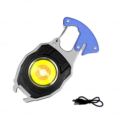 Mini LED Keychain Flashlight, JESWO Rechargeable COB LED Keychain Flashlight, Multi-Function, 550 Lumen Portable Camping Flashlights, 3 Light Modes, for Outdoor Lighting, Backup of Household