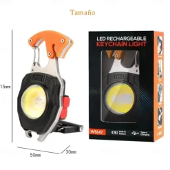 Mini LED Keychain Flashlight, JESWO Rechargeable COB LED Keychain Flashlight, Multi-Function, 550 Lumen Portable Camping Flashlights, 3 Light Modes, for Outdoor Lighting, Backup of Household