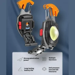 Mini LED Keychain Flashlight, JESWO Rechargeable COB LED Keychain Flashlight, Multi-Function, 550 Lumen Portable Camping Flashlights, 3 Light Modes, for Outdoor Lighting, Backup of Household