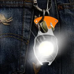 Mini LED Keychain Flashlight, JESWO Rechargeable COB LED Keychain Flashlight, Multi-Function, 550 Lumen Portable Camping Flashlights, 3 Light Modes, for Outdoor Lighting, Backup of Household