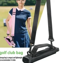 Mini Lightweight Nylon Golf Club Carrier Bag Carry Driving Range Travel Bag Golf Training Case With Adjustable Shoulder Straps
