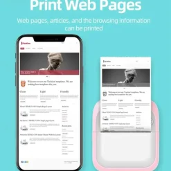 Mini Pocket Printer Bluetooth Photo Picture HD Label Student Thermal Paper Student Wrong Question Mini Portable Printer For Learning