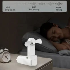 Mini Portable Fan: USB Rechargeable, Quiet Handheld/Desktop Design, Foldable for Office/Home, Powerful 3-Speeds, Ideal for Outdoor Travel, Doubles as Power Bank, Compact Pocket Size