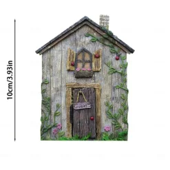 Miniature Fairy Gnome Door Figurines Elf Home For Yard Art Garden Tree Sculpture Decor Statues Decor Fairy Outdoor Garden