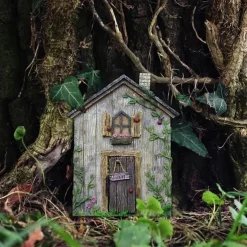 Miniature Fairy Gnome Door Figurines Elf Home For Yard Art Garden Tree Sculpture Decor Statues Decor Fairy Outdoor Garden