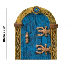 Miniature Fairy Gnome Door Figurines Elf Home For Yard Art Garden Tree Sculpture Decor Statues Decor Fairy Outdoor Garden